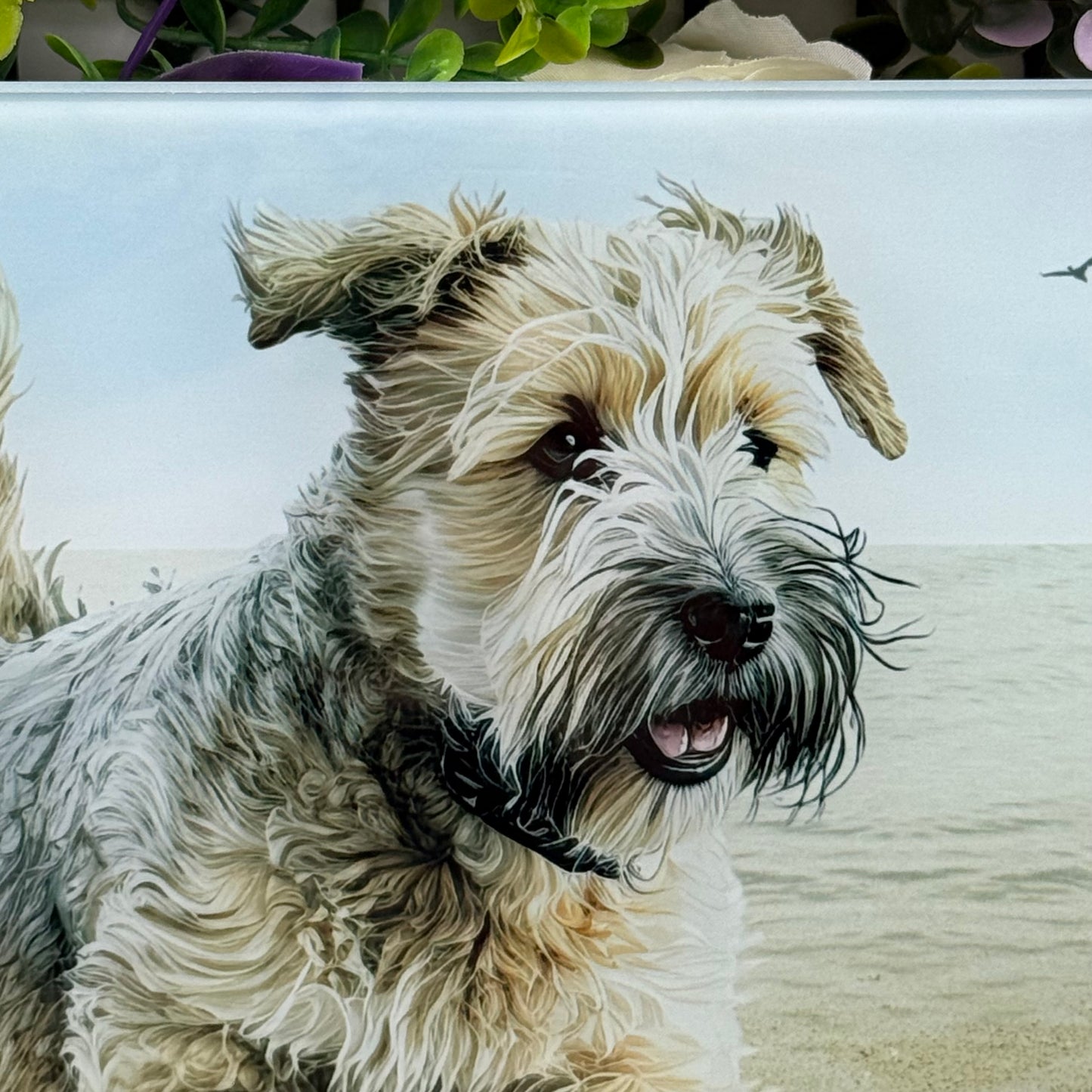 Soft Coated Wheaten Terrier 8inch x 11inch Glass Chopping Board