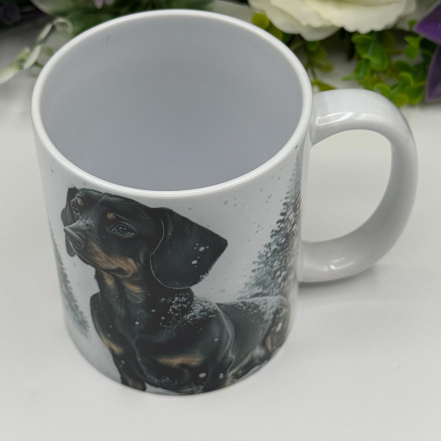 Dachshund Winter Snow 11oz Ceramic Dog Mug