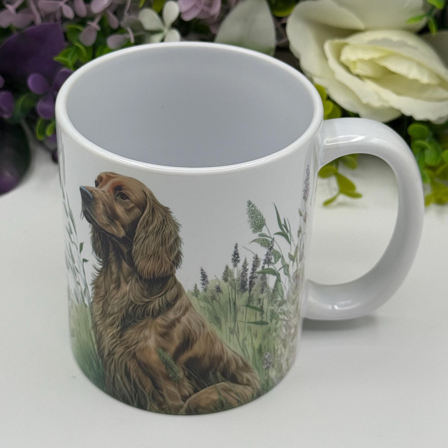 Irish Setter Floral Grass 11oz Dog Mug: Handmade Ceramic Coffee Cup