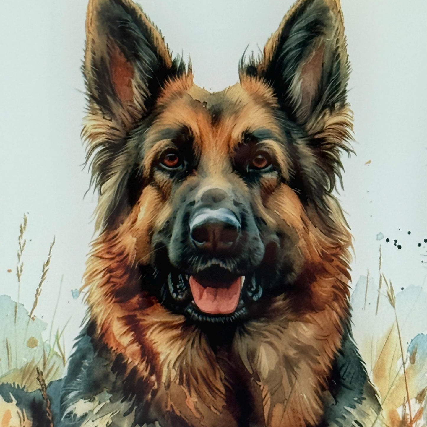 German Shepherd Glass 8inch x 11inch Chopping Boards