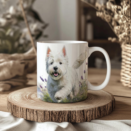 West Highland Terrier Floral 11oz Ceramic Mug