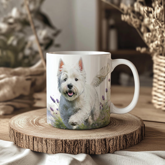 West Highland Terrier Floral 11oz Ceramic Mug
