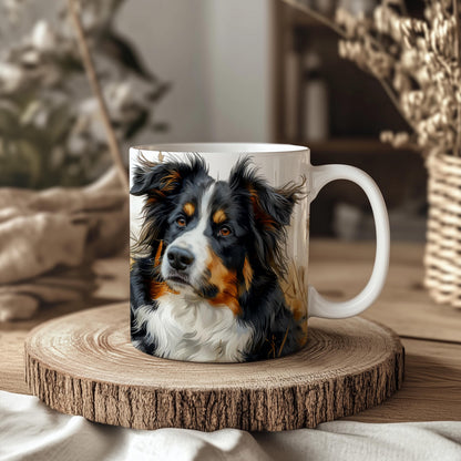 Border Collie Ceramic Dog Mug: Unique Pet Lover Gift