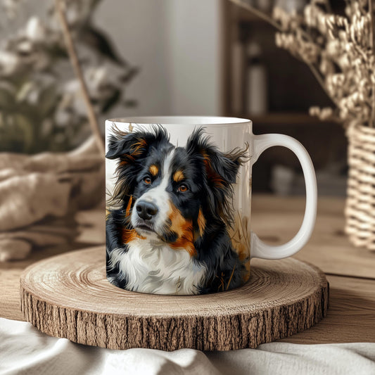 Border Collie Ceramic Dog Mug: Unique Pet Lover Gift