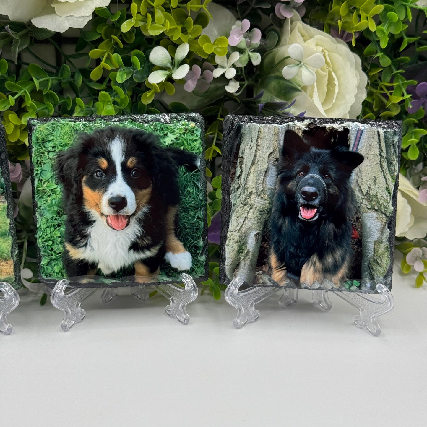 4x Custom Photo Slate Coasters 9cm x 9cm - Personalised Image