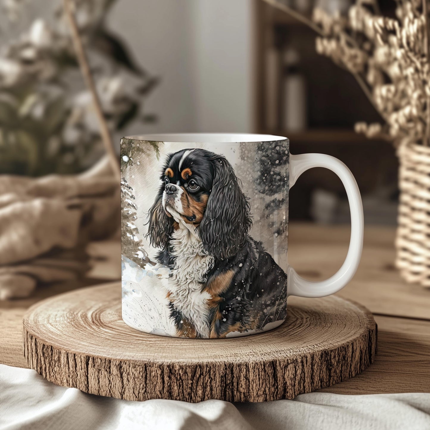 Cavalier King Charles Spaniel Tri Coloured 11oz Mug: Handmade Dog Lover Gift