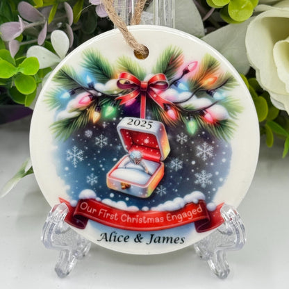 Our First Christmas Engaged 2026 Ceramic Ornament - Tree Decoration - Memorabilia Gifts