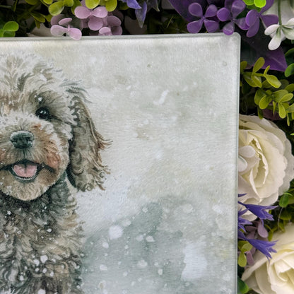 Cockapoo 8inch x 11inch Glass Chopping Board
