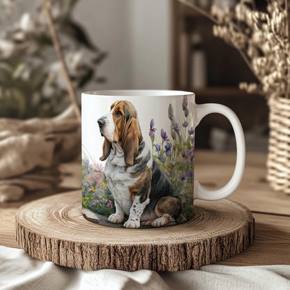 Basset Hound 11oz Ceramic Dog Mug: Gift for Pet Lovers