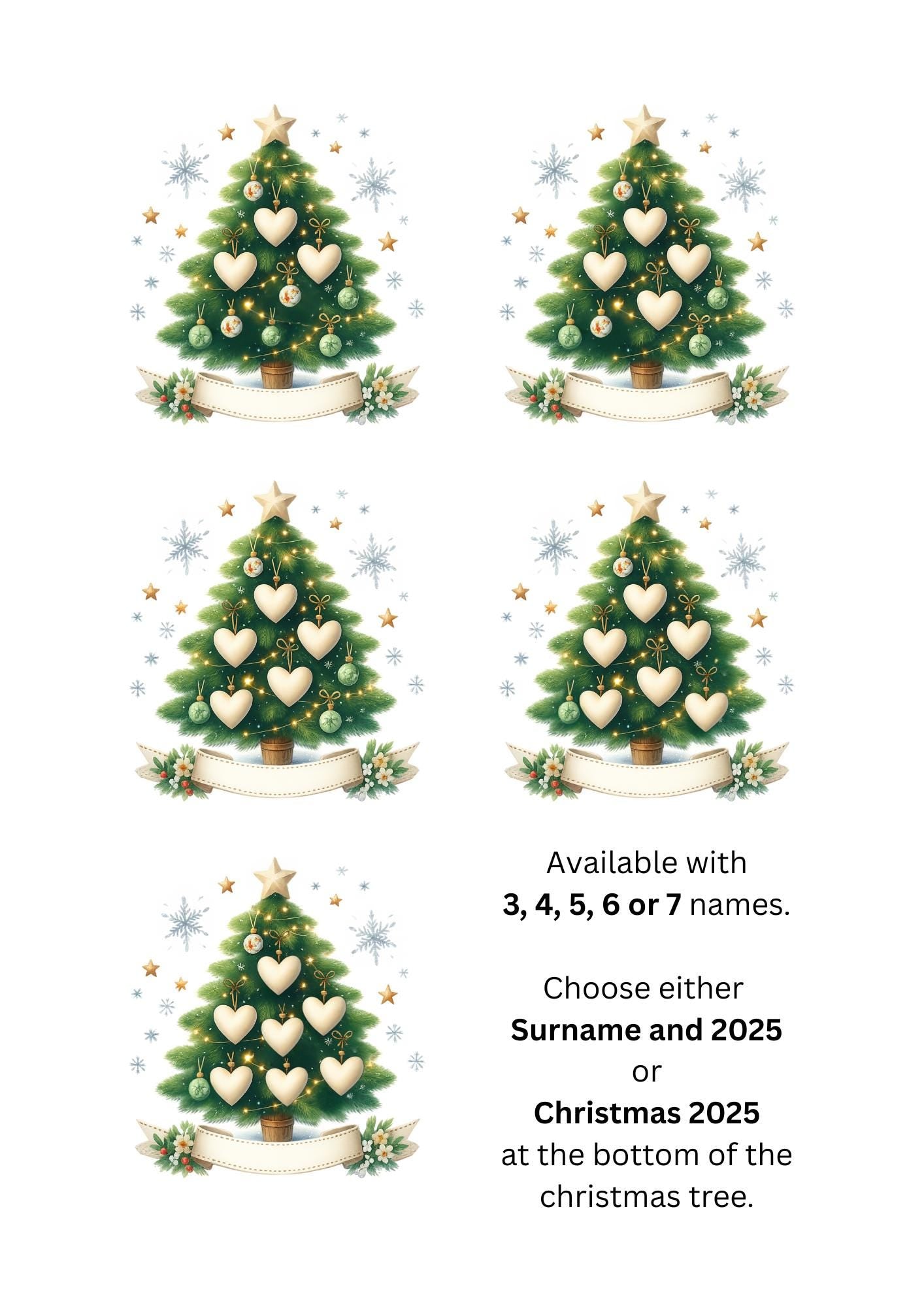 Personalised Family Christmas Tree 11oz Ceramic Mug