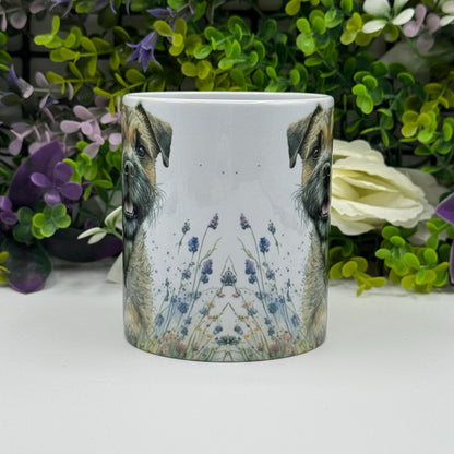Border Terrier Wildflower Floral Ceramic 11oz Dog Mug