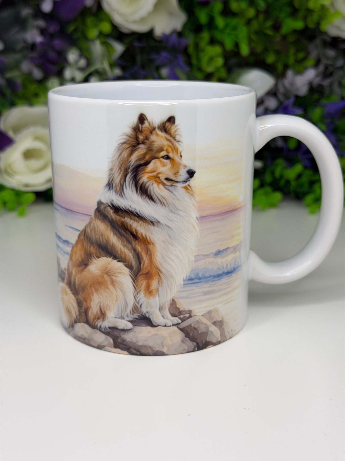 Shetland Sheepdog/Sheltie Mug: Handmade Ceramic Coffee Cup, Pet Lover Gift