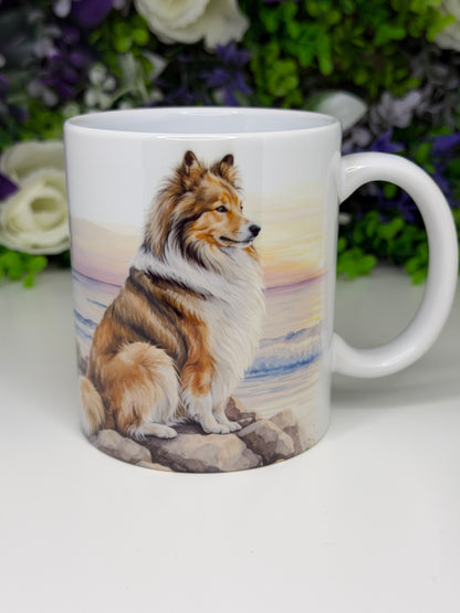 Shetland Sheepdog/Sheltie Mug: Handmade Ceramic Coffee Cup, Pet Lover Gift