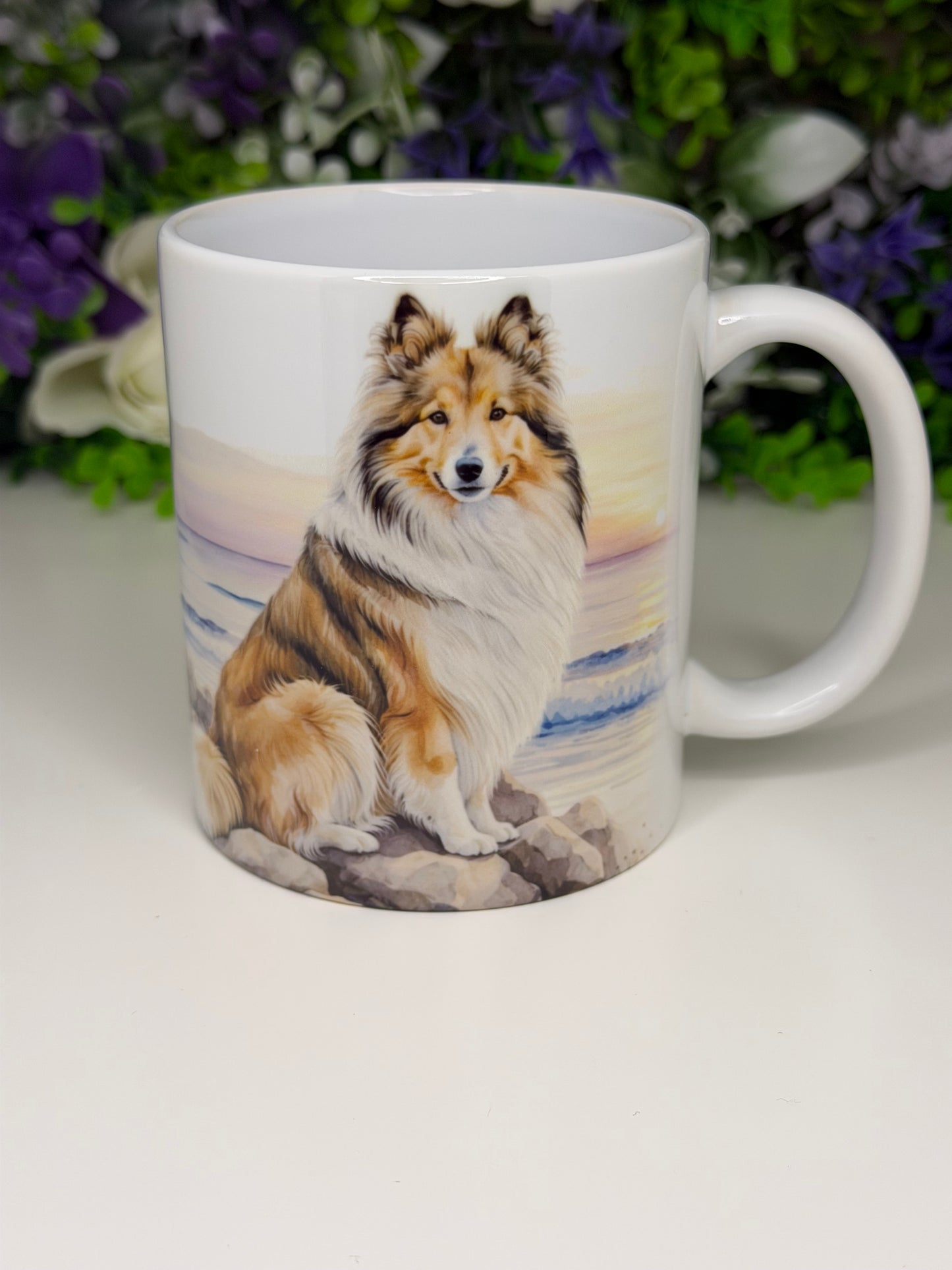 Shetland Sheepdog/Sheltie Mug: Handmade Ceramic Coffee Cup, Pet Lover Gift