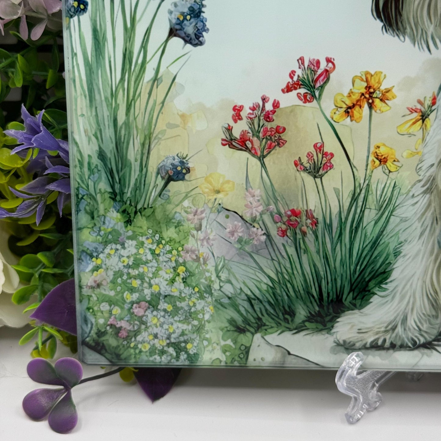 Schnauzer Salt and Pepper 8inchx11inch Glass Cutting Board: Handmade Kitchen Decor