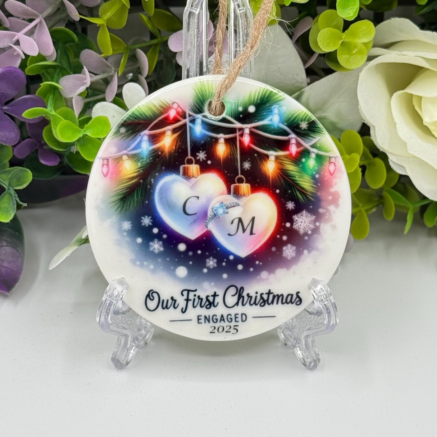 Our First Christmas Engaged 2026 Ceramic Ornament - Tree Decoration - Memorabilia Gifts