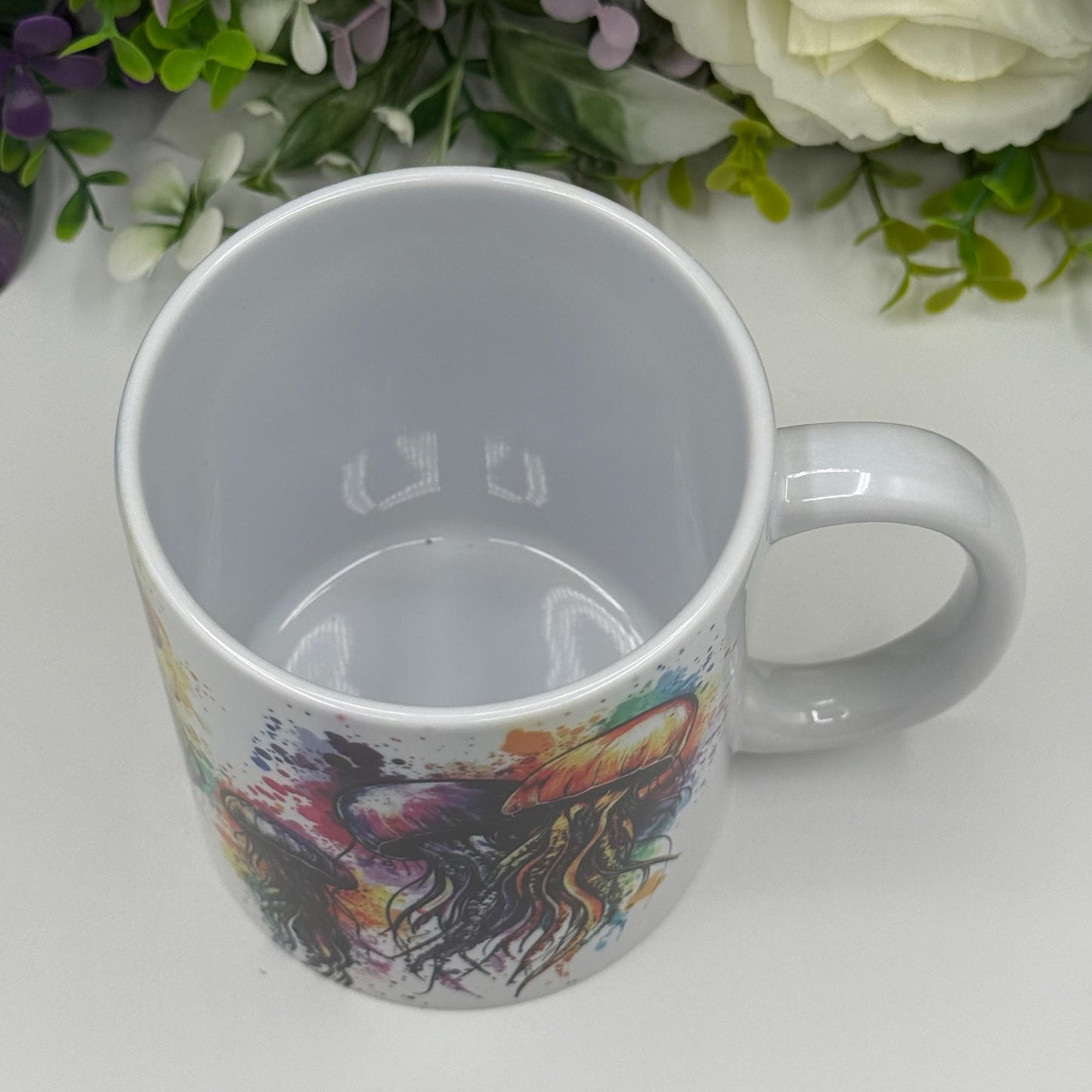 Jellyfish Colourful Paint Splash 11oz Ceramic Coffee Mug