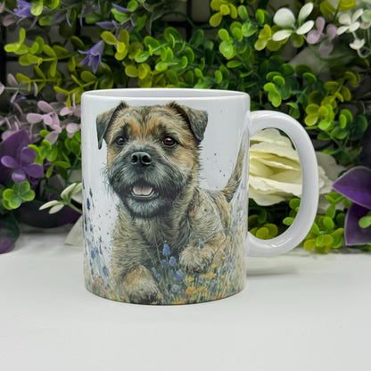 Border Terrier Wildflower Floral Ceramic 11oz Dog Mug