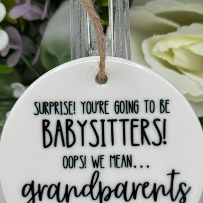 Baby Announcement Humour - Grandparents Ceramic Ornament - 2026