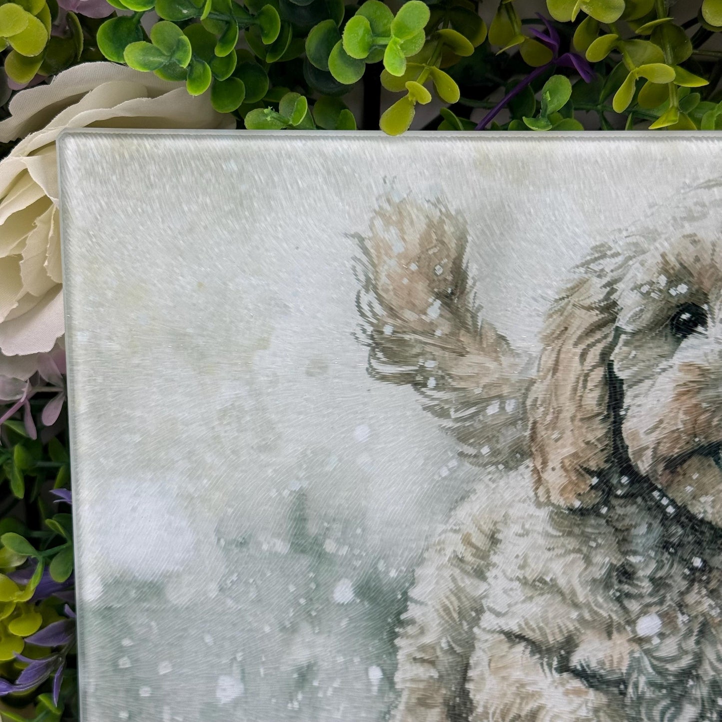 Cockapoo 8inch x 11inch Glass Chopping Board