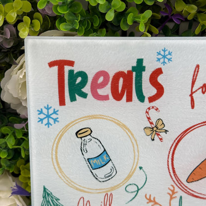 Treats For Santa Glass Chopping Board 8inch x 11inch