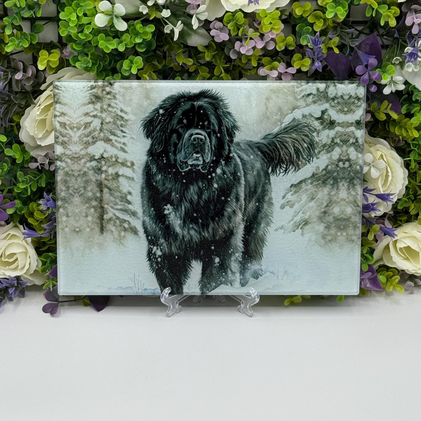 Newfoundland Winter 8inch x 11inch Glass Chopping Board