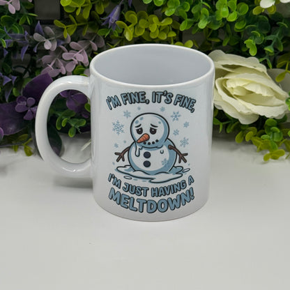 Snowman Melt Down 11oz Ceramic Mug