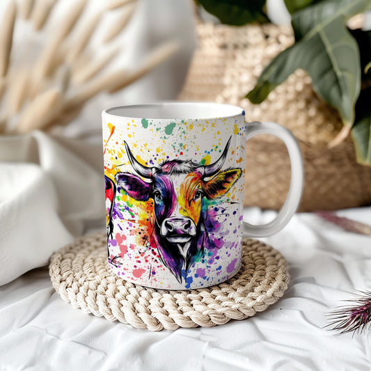 Cow Colourful 11oz Ceramic Mug