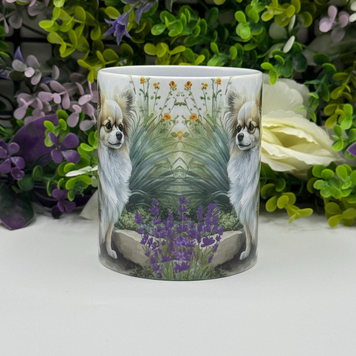 Chihuahua Rock and Flower 11oz Ceramic Dog Mug