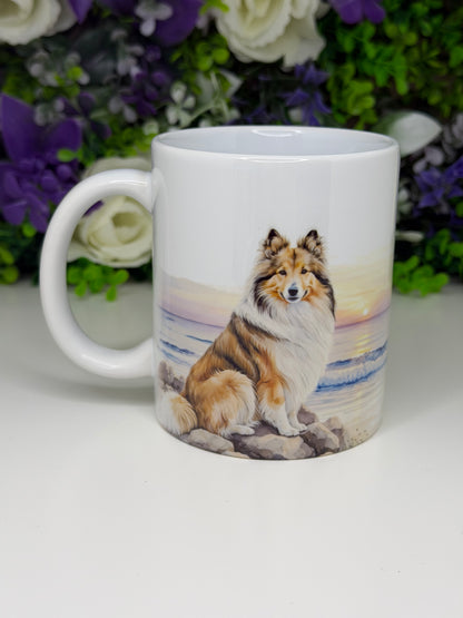 Shetland Sheepdog/Sheltie Mug: Handmade Ceramic Coffee Cup, Pet Lover Gift