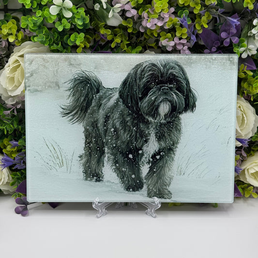 Shih Tzu 8inch x 11inch Glass Chopping Board