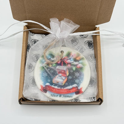 Our First Christmas Engaged 2026 Ceramic Ornament - Tree Decoration - Memorabilia Gifts