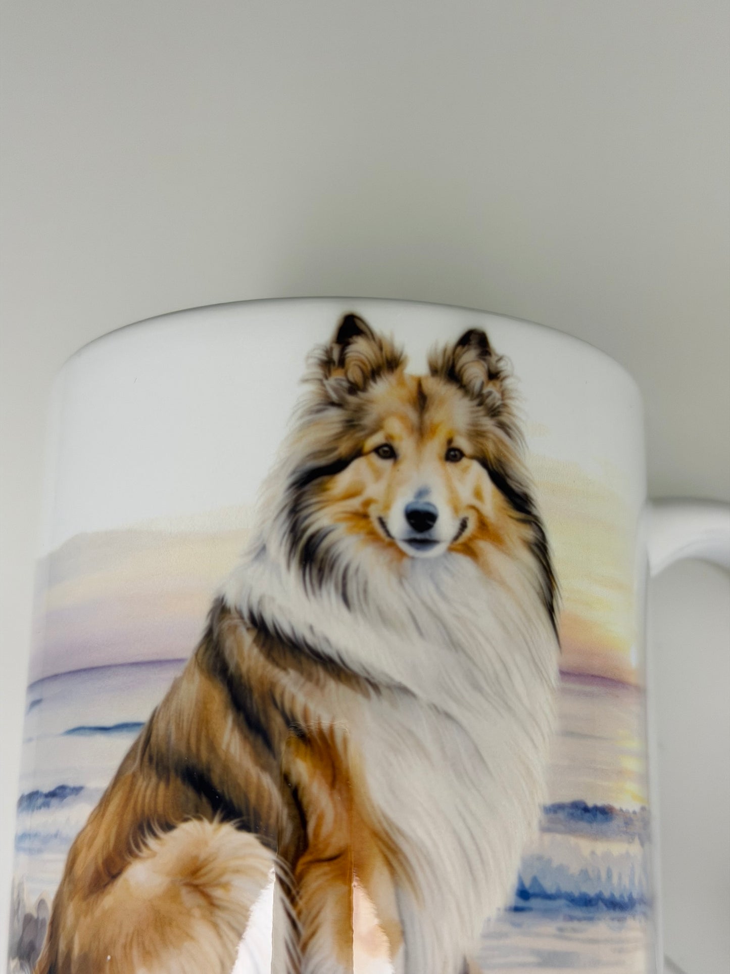 Shetland Sheepdog/Sheltie Mug: Handmade Ceramic Coffee Cup, Pet Lover Gift