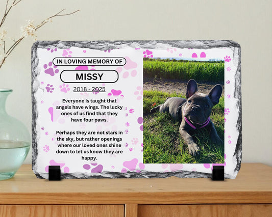 Personalised Pet Memorial Slate – Custom Photo Keepsake Plaque(15cm x 20cm)