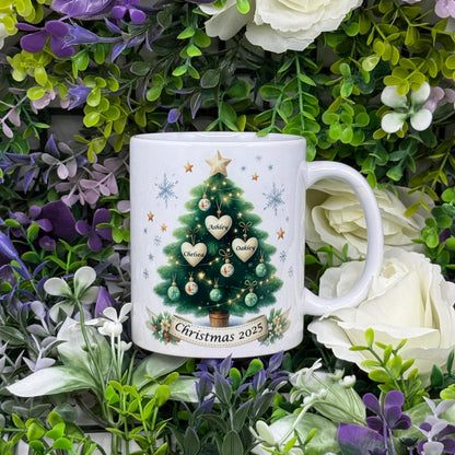 Personalised Family Christmas Tree 11oz Ceramic Mug