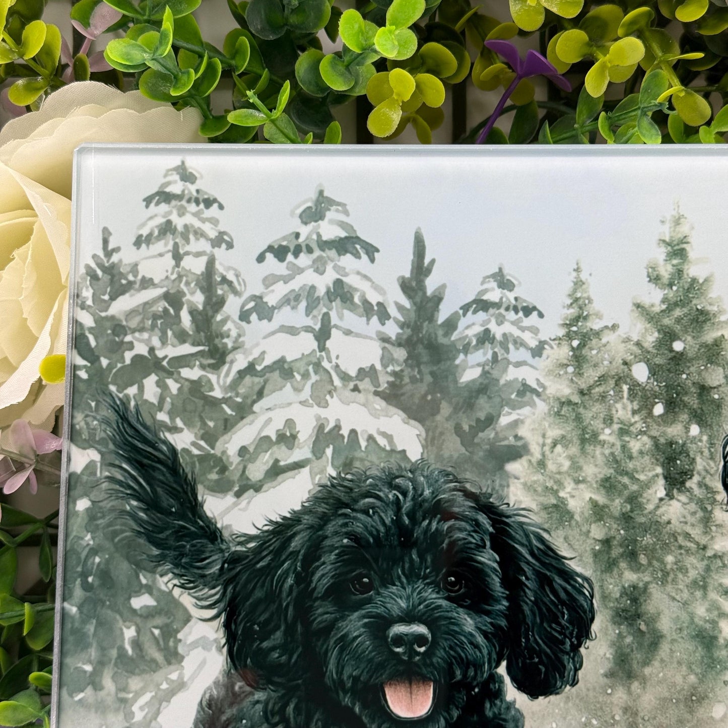 Cavapoo 8inch x 11inch Glass Chopping Board