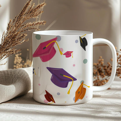 Graduation Caps Colourful 11oz Ceramic Mug