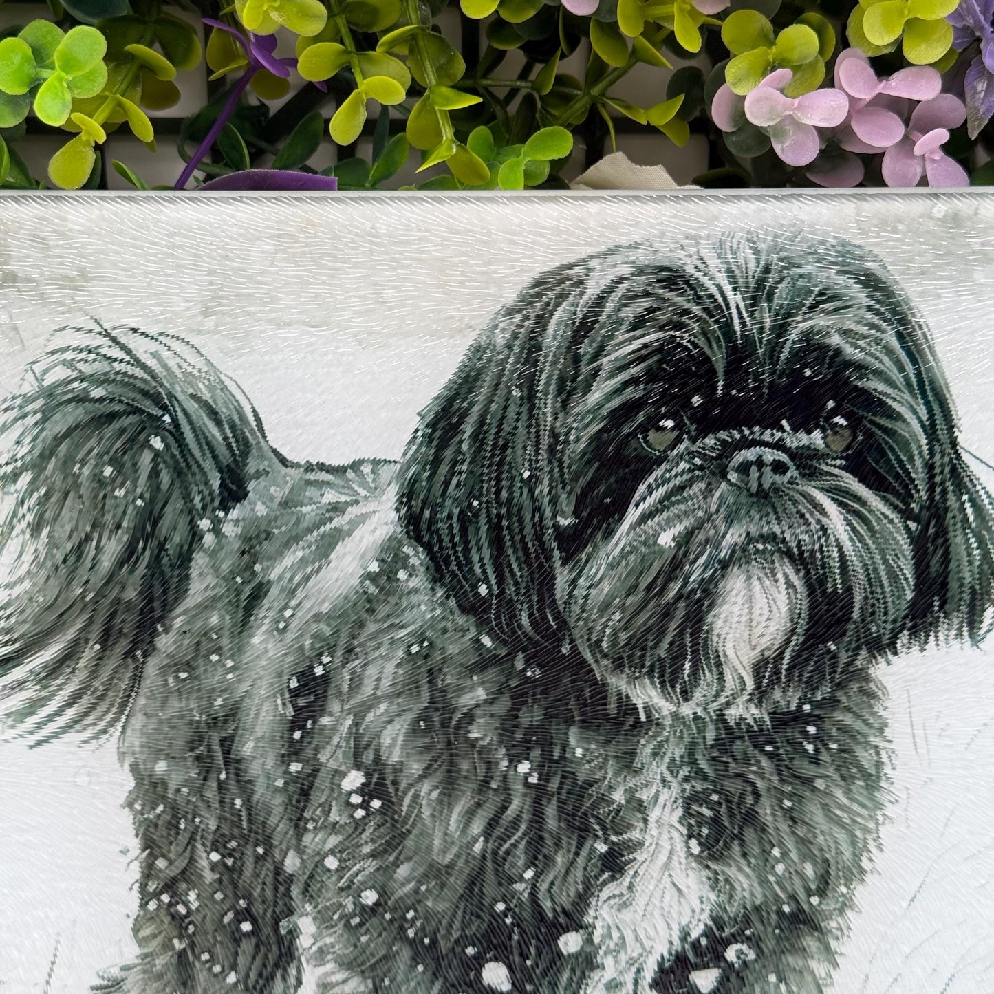 Shih Tzu 8inch x 11inch Glass Chopping Board