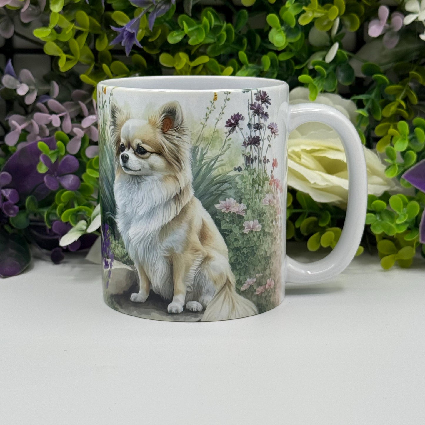 Chihuahua Rock and Flower 11oz Ceramic Dog Mug