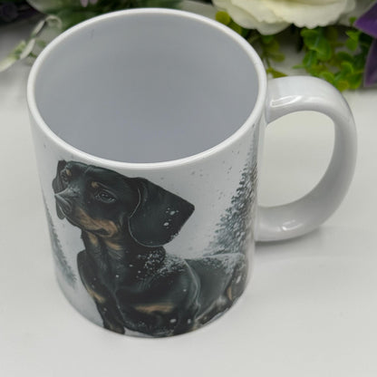 Dachshund Winter Snow 11oz Ceramic Dog Mug