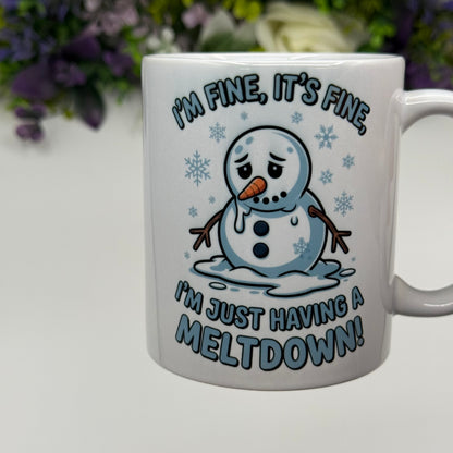 Snowman Melt Down 11oz Ceramic Mug