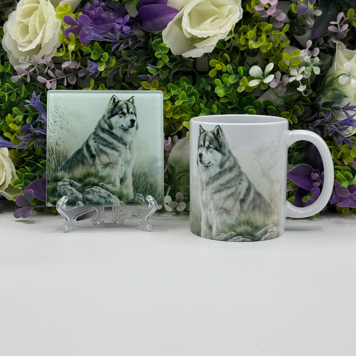 Alaskan Malamute Ceramic Mug and Coaster Set