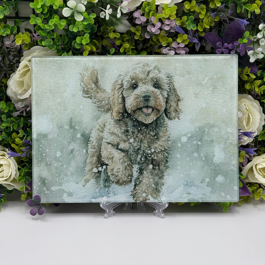 Cockapoo 8inch x 11inch Glass Chopping Board