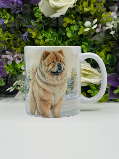 Chow Chow Winter 11oz Ceramic Dog Mug: Unique Pet Lover Gift
