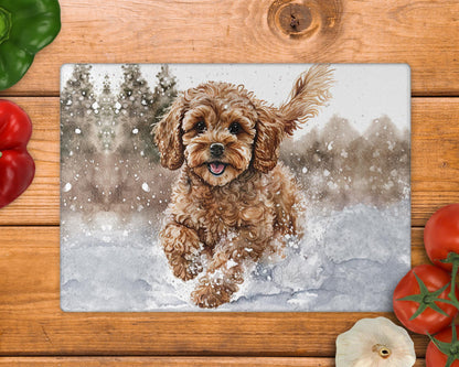 Cavapoo 8inch x 11inch Glass Chopping Board