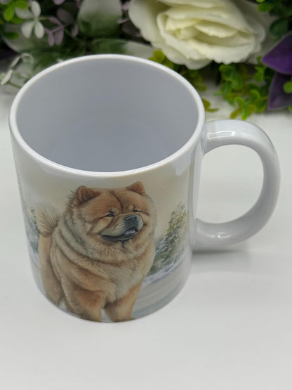 Chow Chow Winter 11oz Ceramic Dog Mug: Unique Pet Lover Gift