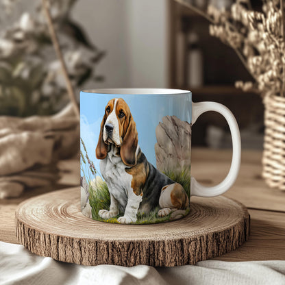 Basset Hound 11oz Ceramic Dog Mug: Gift for Pet Lovers