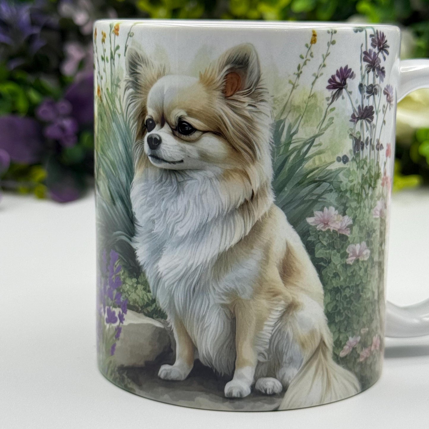 Chihuahua Rock and Flower 11oz Ceramic Dog Mug
