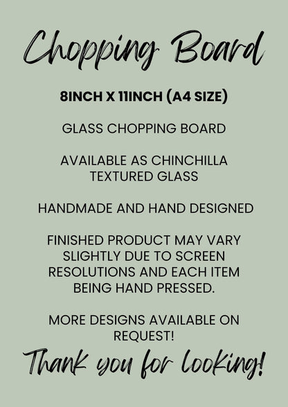 Treats For Santa Glass Chopping Board 8inch x 11inch