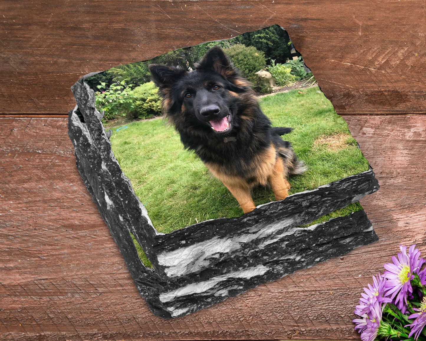 4x Custom Photo Slate Coasters 9cm x 9cm - Personalised Image